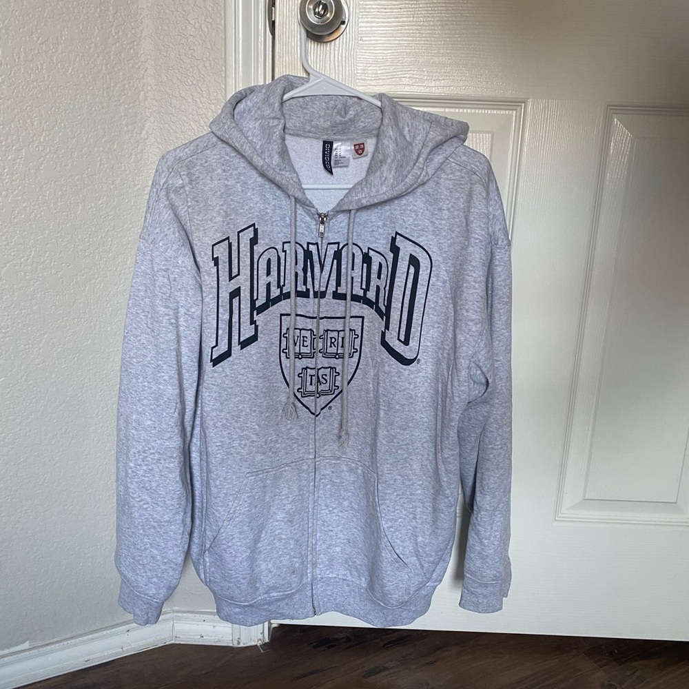 Light gray Harvard zip up hoodie from H&M